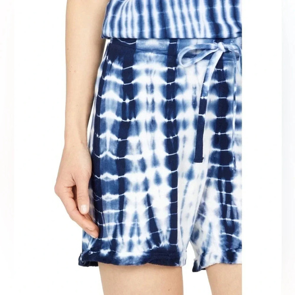 LAmade™ Drawstring Midi Shorts in Tie-Dye - Blue/White - Size Medium - NWT - Picture 3 of 8